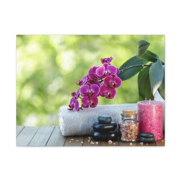 Spa Composition on Wooden Forest Floral Nature Photography Canvas Wall Art for H